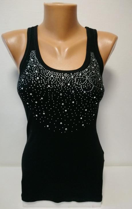 Dámsky čierny elastický top, esitt, s