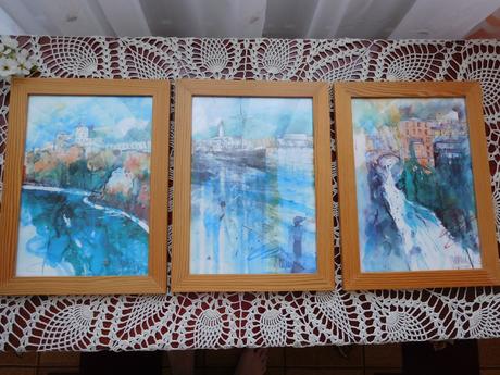 Obraz 3x, v drevenom ráme, 