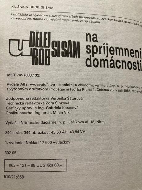 Na spríjemnenie domácnosti - urob si sám (1988), 