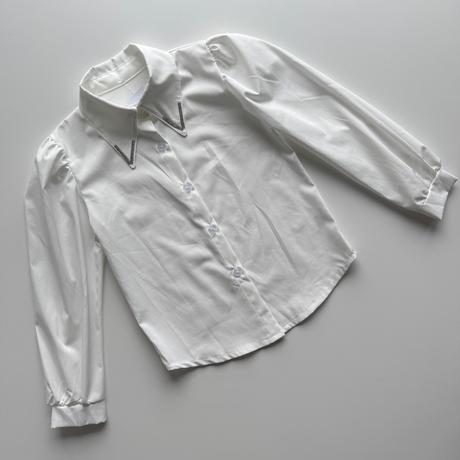 Dievčenská blúzka s ozdobným golierom, 128 / 164