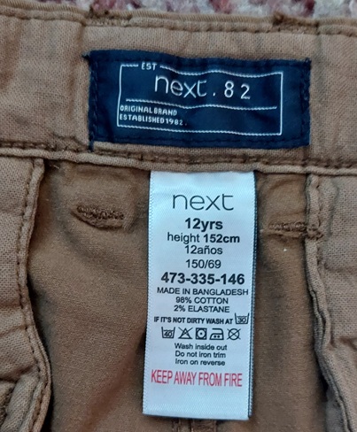 Hnedé nohavice jemne elastické, next,152