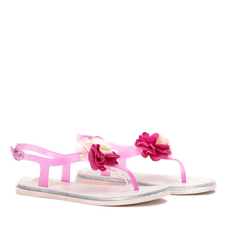 Fuchsiové sandále s kvetinkou, 37