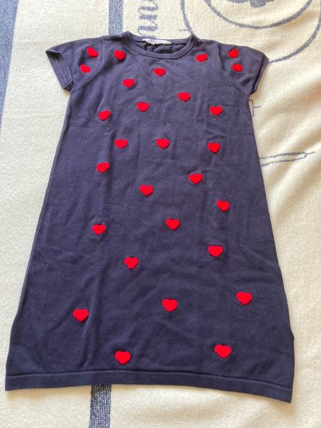 Teple šaty so srdiečkami, h&m,134