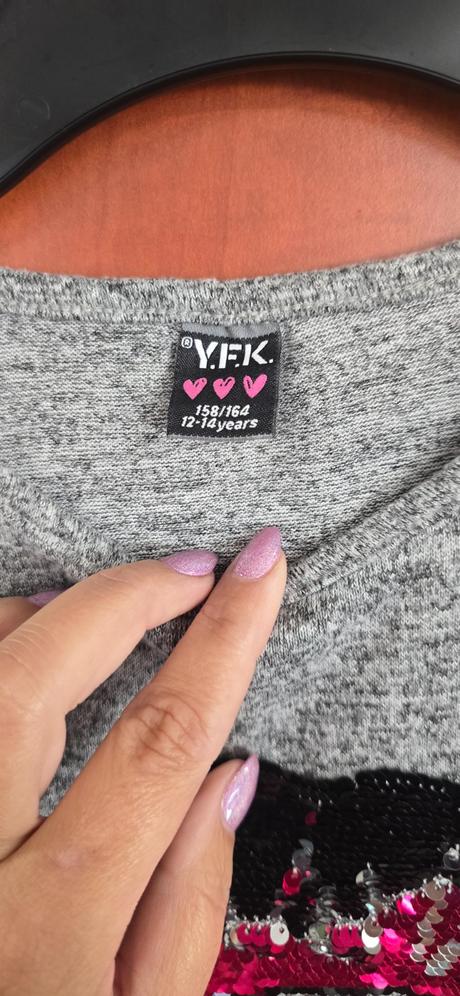 Pulovre s flitrom 158-164 3 ks, kik,164