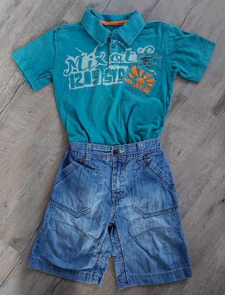 Zeleno modrý chlapčenský outfit, next,116