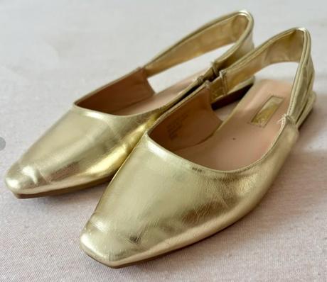 Zlaté slingback balerínky, primark,36