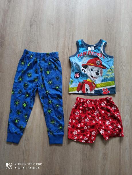 Set paw patrola tielko, kraťasy, nohavice, 86–98
