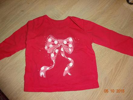 Cyklamenové tričko s mašličkou, 74