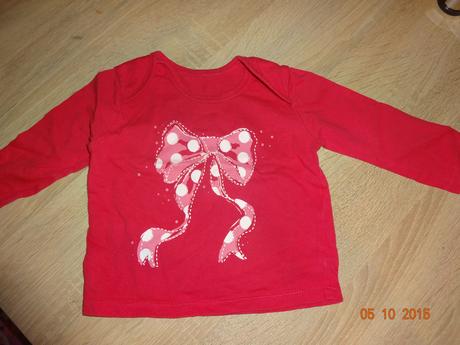 Cyklamenové tričko s mašličkou, 74