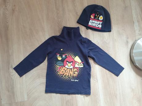 Rolacik+ciapka+tricko angry birds, h&m,104