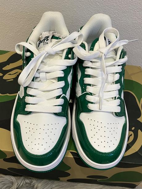 Tenisky bathing ape tmavozeleno biele, 42