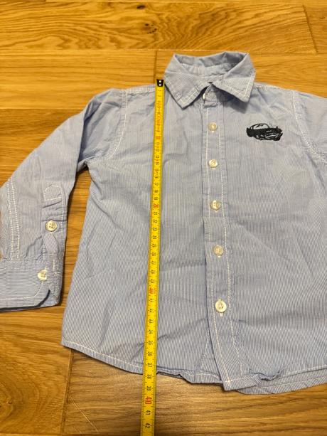 Modrá bodkovaná košeľa, h&m,98