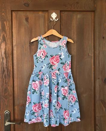 Úpletové šaty kvietkové bez rukávov, h&m,128