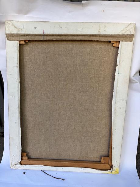 Starozitny stary vintage malovany obraz v histotic,