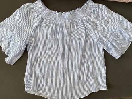 Pasikovana bluzka s pekným rukavom, h&m,44