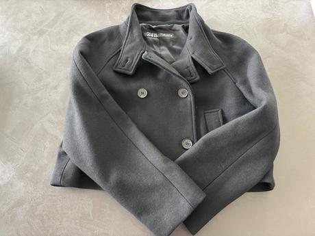 Cropped sako z vlnenej zmesi, zara,l