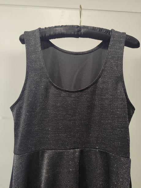 Čierne trblietavé šaty, amisu,xl