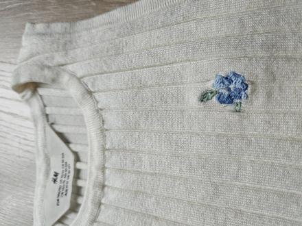 Krémové tielko s kvetinkami, h&m,146