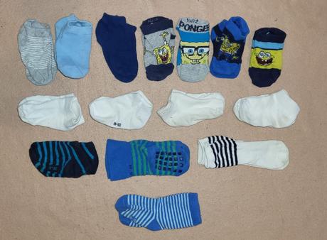 15 párov ponožiek velk. 19-22, 19