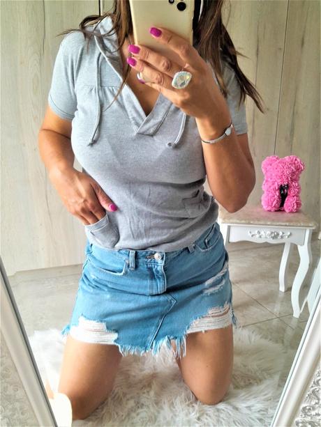 Tričko s kapucňou denim-s, denim,s