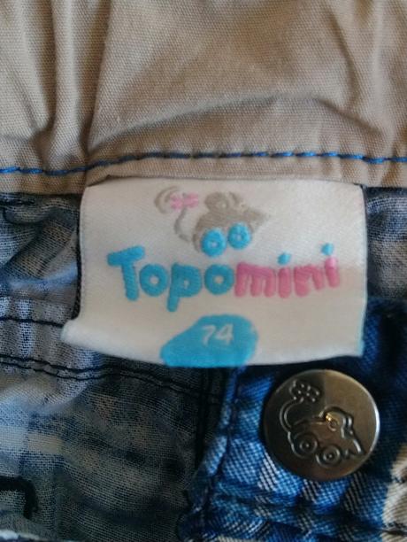 Chlapčenské modré kraťasy, topomini, 68-74 cm, topomini,74