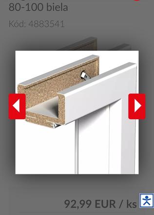 Obložková zárubňa biela, 