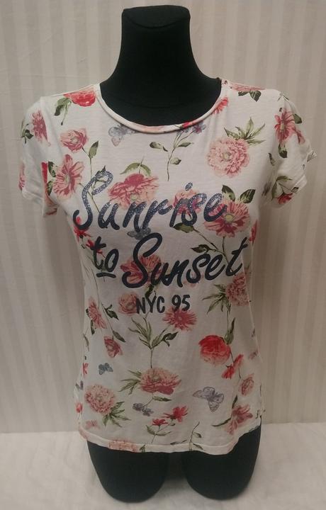 Biele tričko s farebným motívom, h&m, 158-164 cm, h&m,164