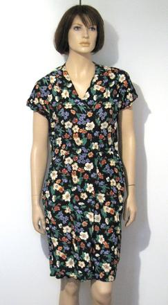 Kvietkované viskózové šaty, l