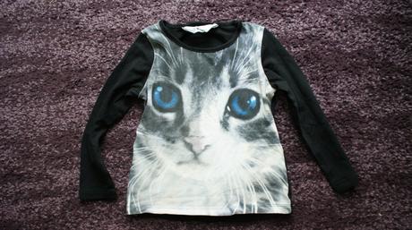 Mačičkové tričko, h&m,86