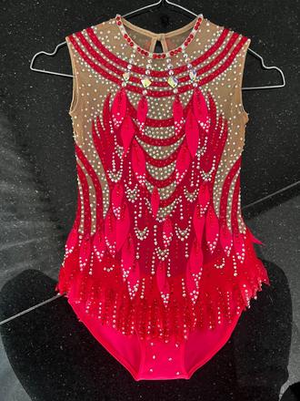 Gymnastický súťažný dres swarovski vel. 6-10 rokov, 128