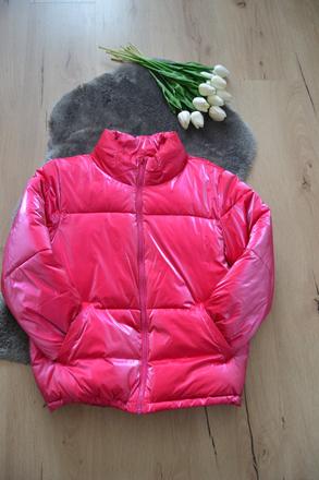 Žiarivo ružová lesklá puffer bunda original marine, original marines,146