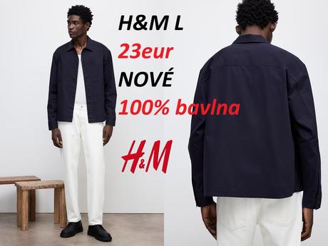 Košeľa hm tmavomodrá, h&m,l