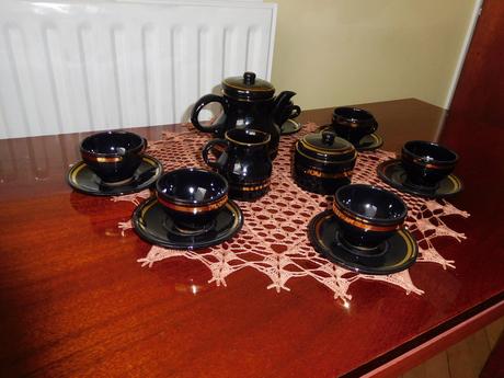 Kearmika tmavo tmavo modrá-kávičková sada, 