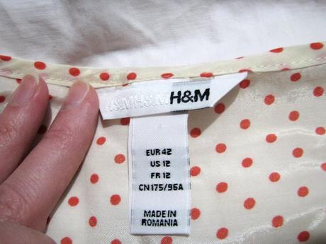 Bodkovaná krémová blúzka, h&m,42