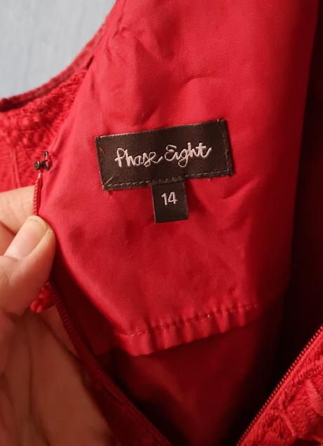 Tmavo-červené šaty s výšivkou 42 phase eight, 42