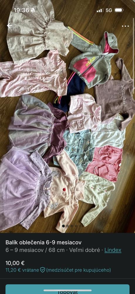 Balík oblečenia 6 až 9 mesiacov, 68–80