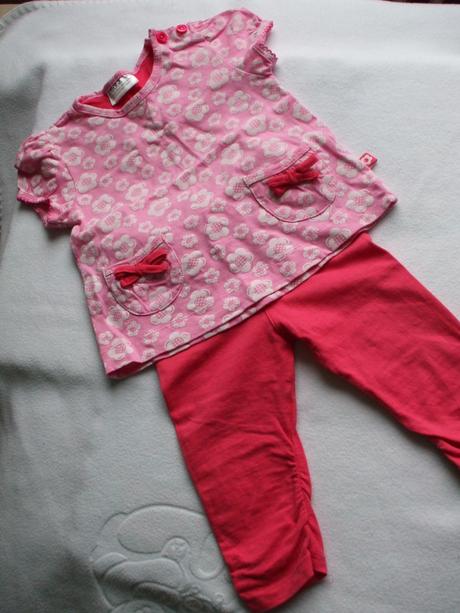 Kompletík - kvietkované tričko/tunika a legínky, 80