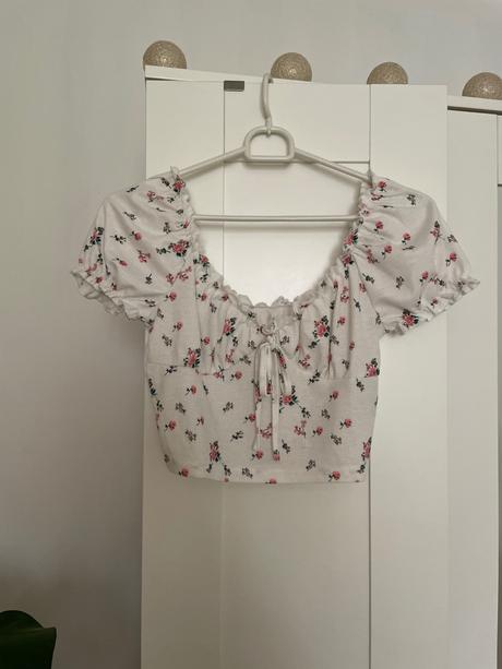 Kvetinový crop top, m