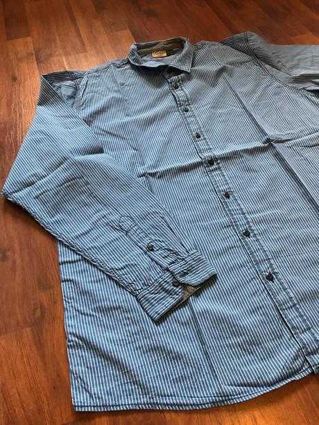 Pásikavá modrá pánska košeľa, xl