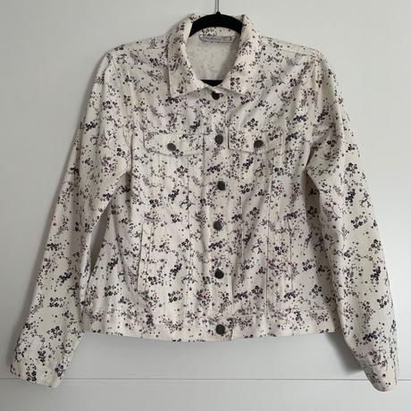 Denimová bunda so vzorom kvetov, 38