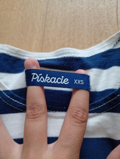 Pásikovaná tunika s loďkou - pískacie tričko, xs