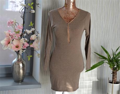 Predĺžený hnedý sveter-s/m, s