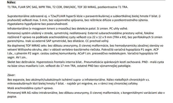 Je moje MR vyšetrenie v poriadku?