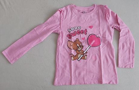 Tričko svetlo-ružové tom & jerry 116, sinsay,116