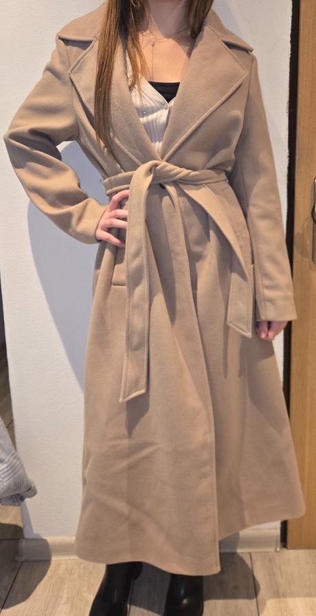 Dlhý kabát s vlnou veľ.36, c&a,36