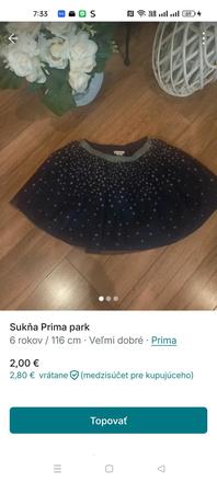 Sukňa 116 veľkosť, 116