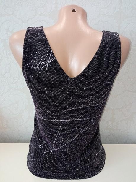 Čierny elegantný trblietavý top, m