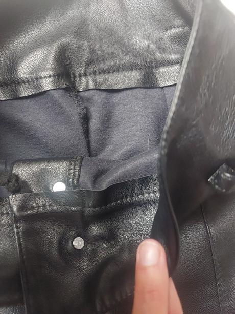 Paradne nohavice, vyteplene, imitácia kože, m