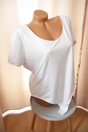 Biele elastické body tričko, xxl, xxl