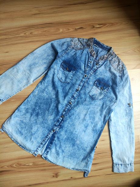 Riflová košeľa s kamienkami, s